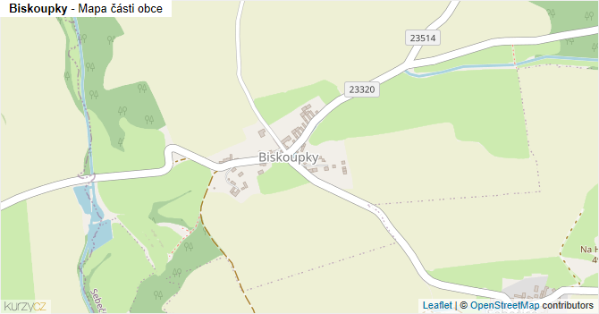 Biskoupky - mapa části obce