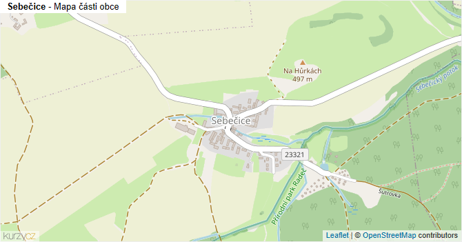 Sebečice - mapa části obce