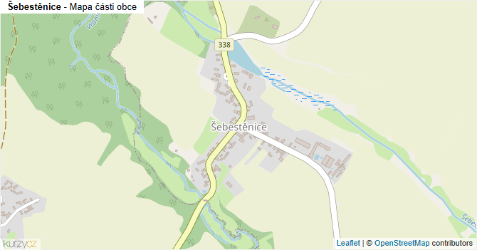 Šebestěnice - mapa části obce