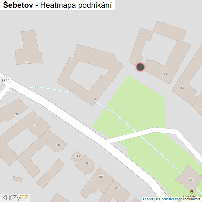 Mapa Šebetov - Firmy v obci.