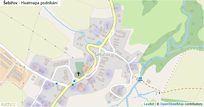 Šebířov - mapa podnikání