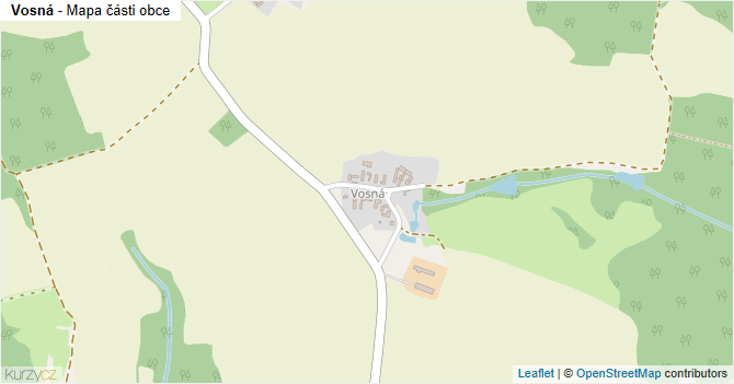 Vosná - mapa části obce
