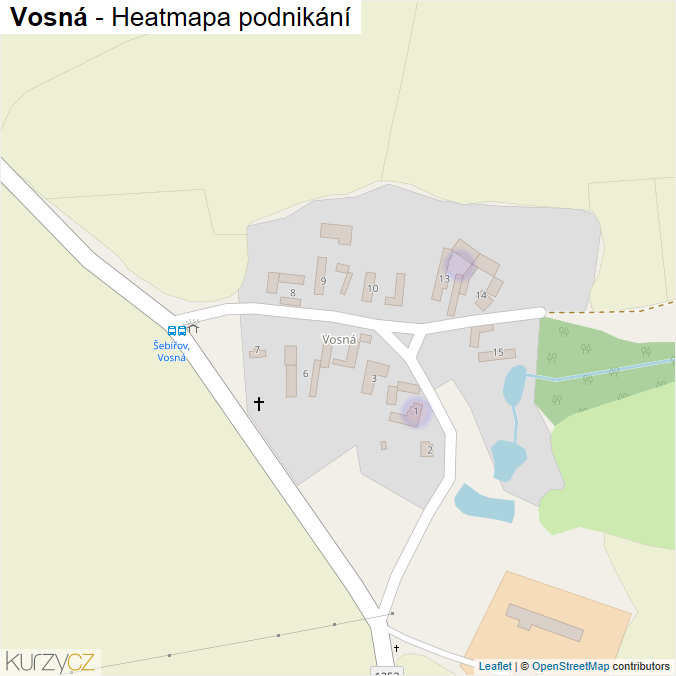 Mapa Vosná - Firmy v části obce.