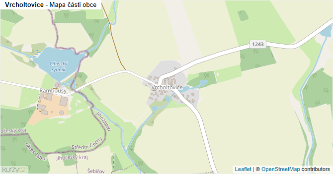 Vrcholtovice - mapa části obce