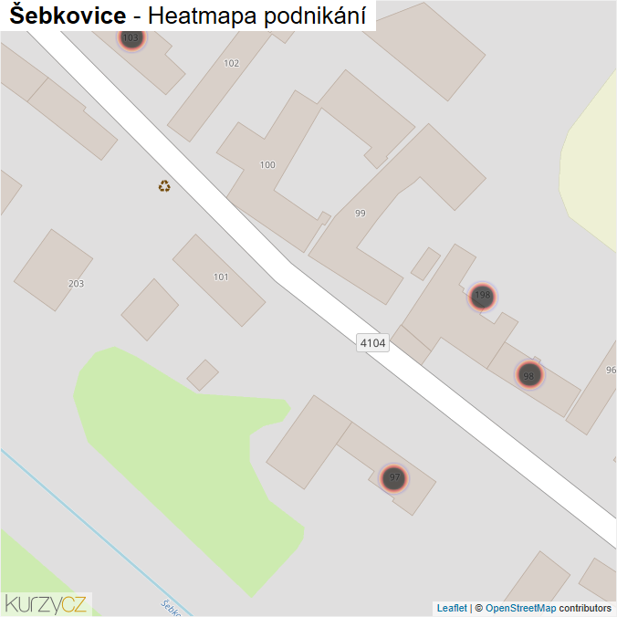 Mapa Šebkovice - Firmy v obci.