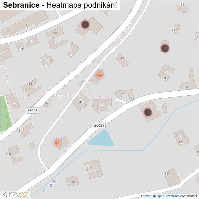 Mapa Sebranice - Firmy v obci.