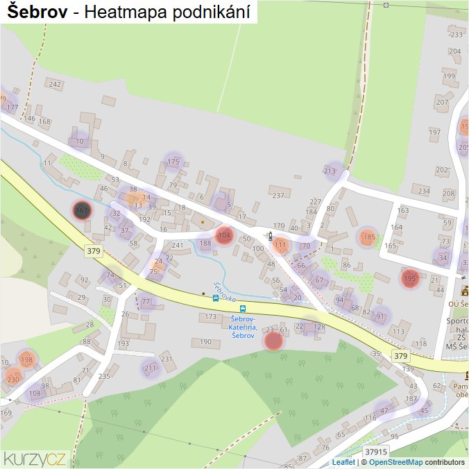 Mapa Šebrov - Firmy v části obce.