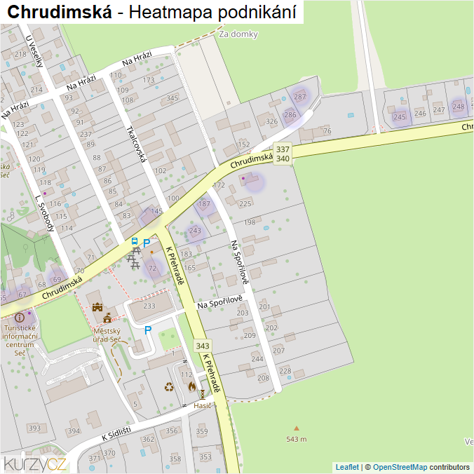 Mapa Chrudimská - Firmy v ulici.