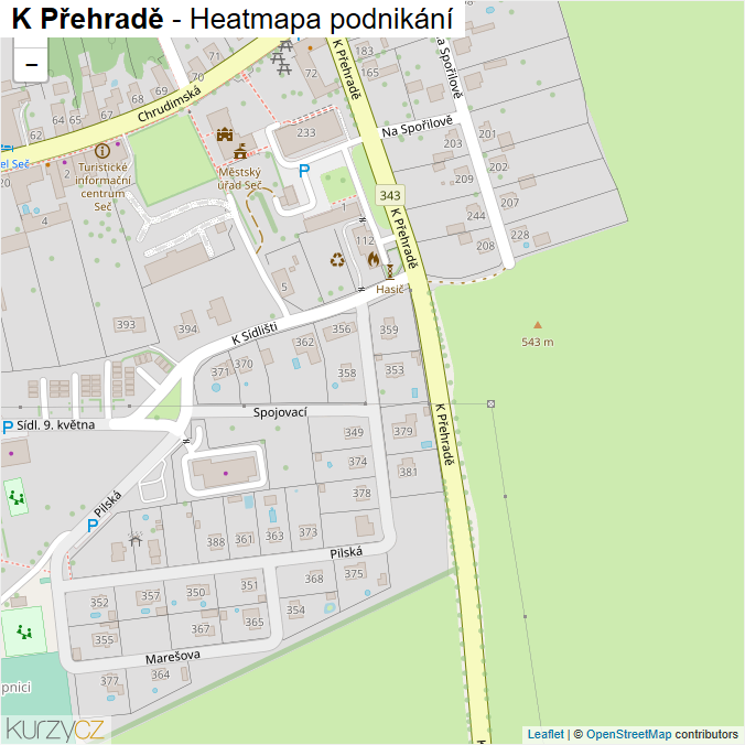 Mapa K Přehradě - Firmy v ulici.
