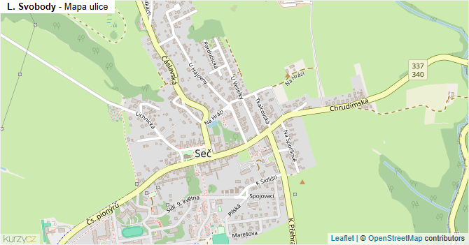 L. Svobody - mapa ulice