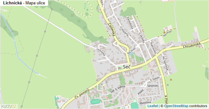 Lichnická - mapa ulice