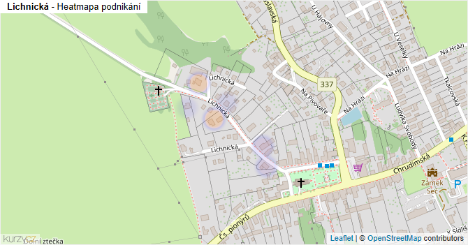 Lichnická - mapa podnikání