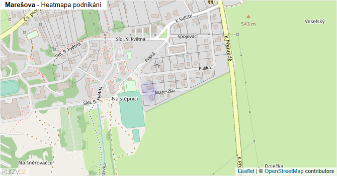 Marešova - mapa podnikání