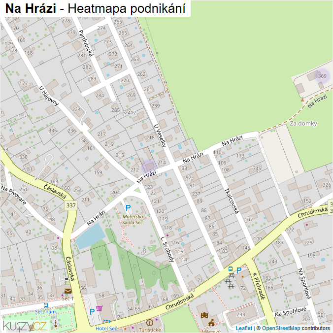 Mapa Na Hrázi - Firmy v ulici.