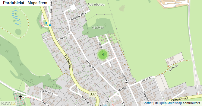 Pardubická - mapa firem