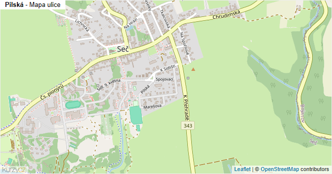 Pilská - mapa ulice