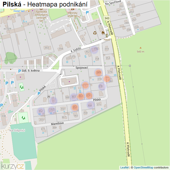 Mapa Pilská - Firmy v ulici.