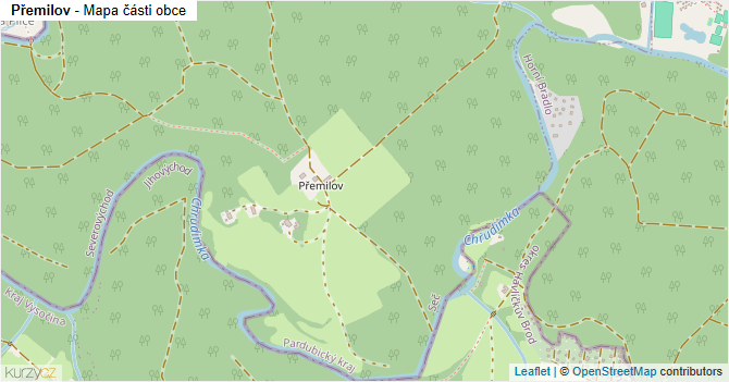 Přemilov - mapa části obce