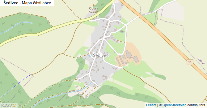Šedivec - mapa části obce