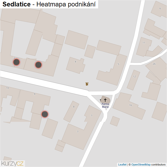 Mapa Sedlatice - Firmy v obci.