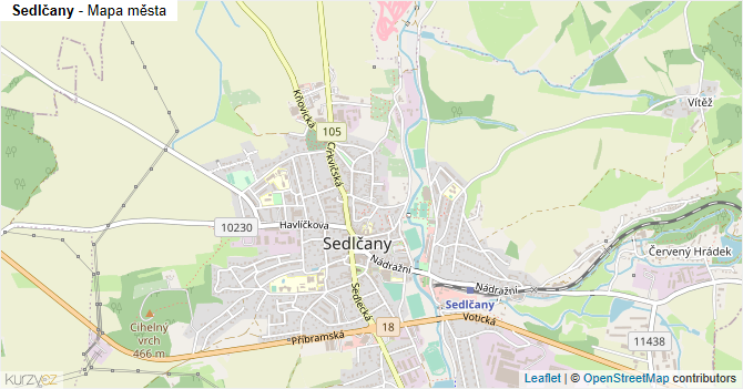 Sedlčany - mapa města