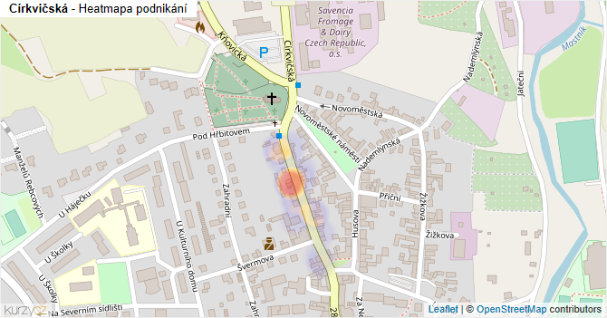 Církvičská - mapa podnikání