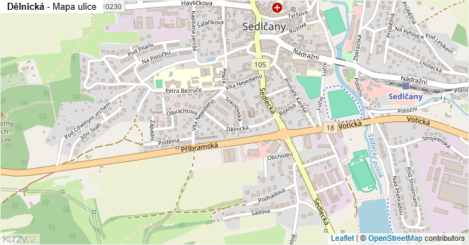 Dělnická - mapa ulice