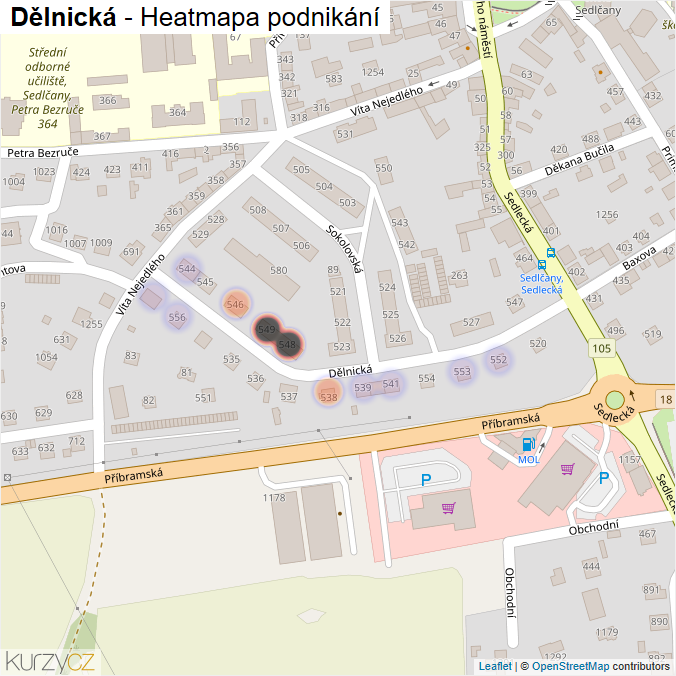 Mapa Dělnická - Firmy v ulici.