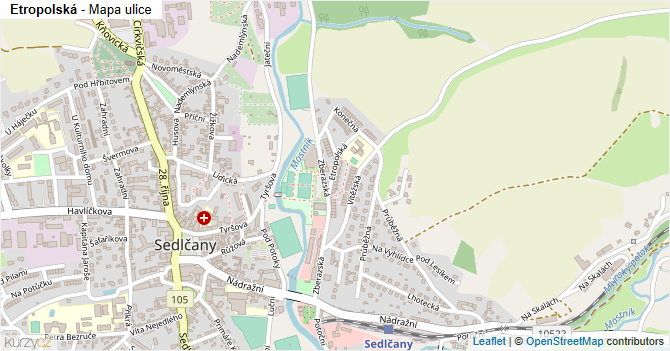 Etropolská - mapa ulice