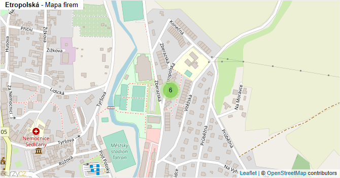 Etropolská - mapa firem