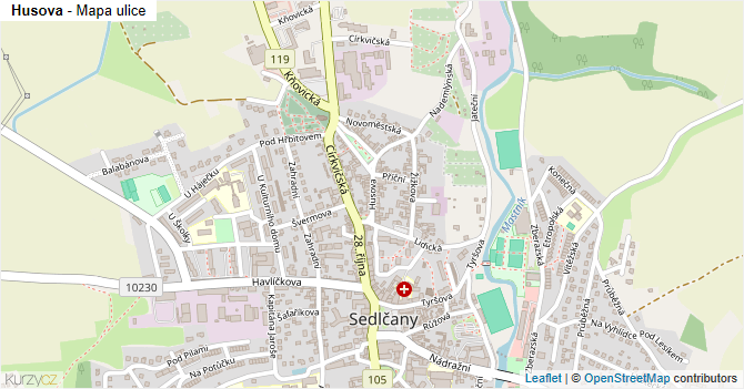 Husova - mapa ulice