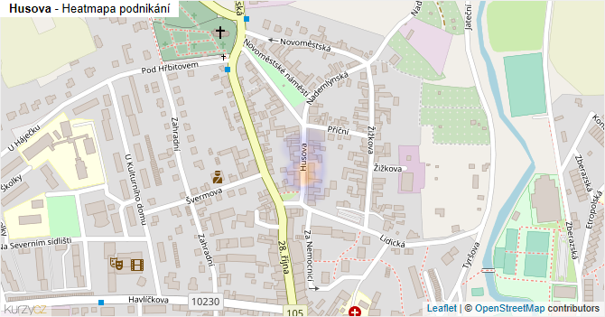 Husova - mapa podnikání