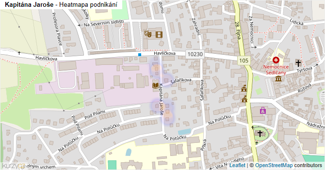 Kapitána Jaroše - mapa podnikání