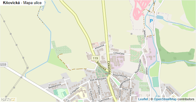 Kňovická - mapa ulice