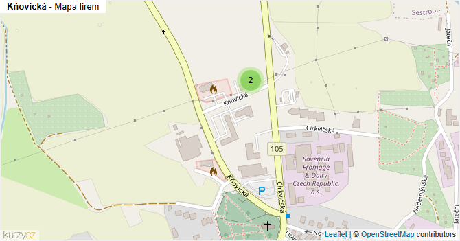 Kňovická - mapa firem