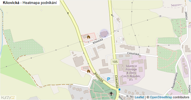 Kňovická - mapa podnikání