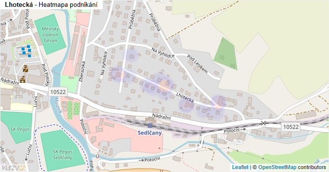 Lhotecká - mapa podnikání