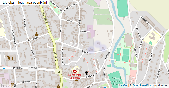 Lidická - mapa podnikání