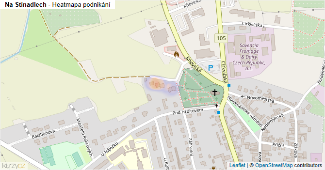 Na Stínadlech - mapa podnikání