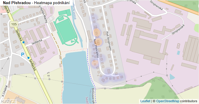 Nad Přehradou - mapa podnikání