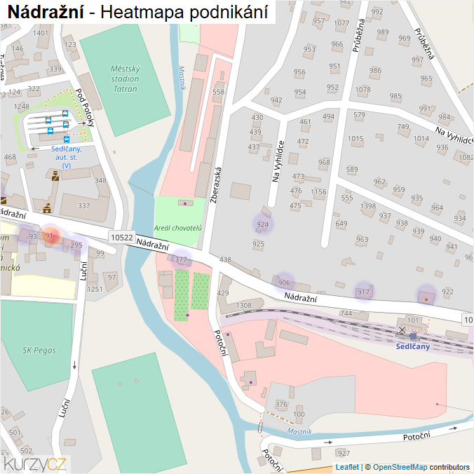 Mapa Nádražní - Firmy v ulici.