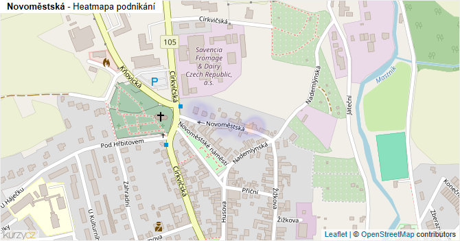 Novoměstská - mapa podnikání