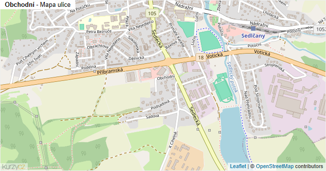 Obchodní - mapa ulice