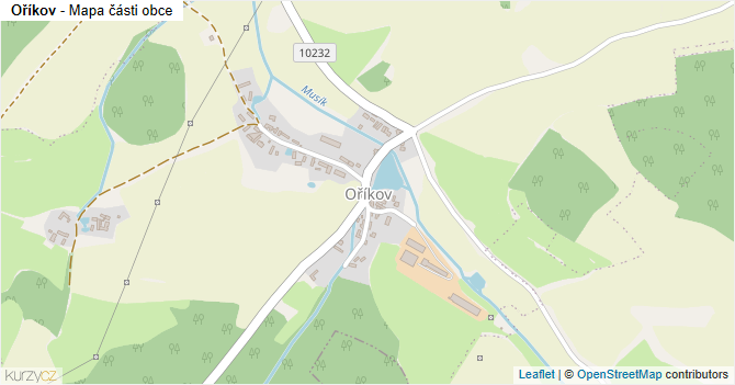 Oříkov - mapa části obce