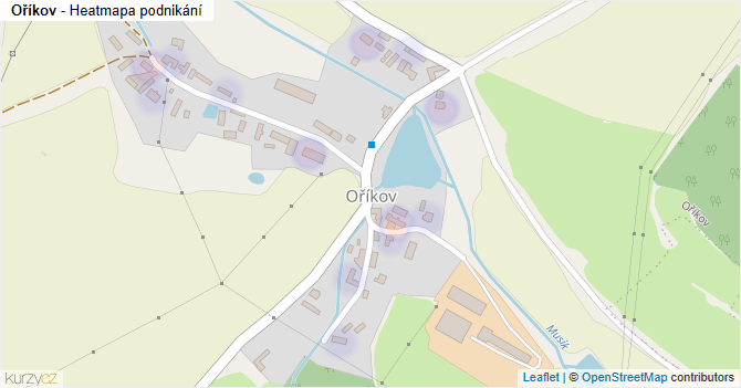 Oříkov - mapa podnikání