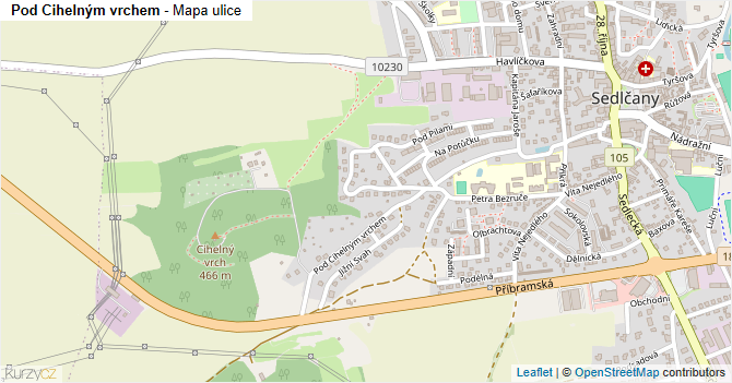 Pod Cihelným vrchem - mapa ulice