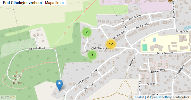 Pod Cihelným vrchem - mapa firem