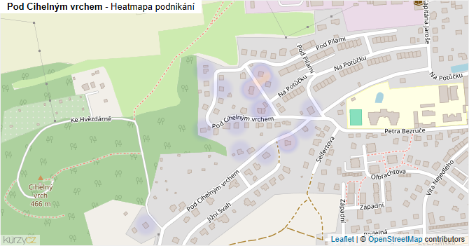 Pod Cihelným vrchem - mapa podnikání