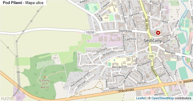 Pod Pilami - mapa ulice