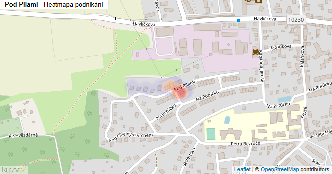Pod Pilami - mapa podnikání